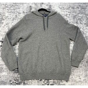 Vineyard Vines Men's L Cashmere Hoodie Pullover Sweater Grey Coastal Elegant